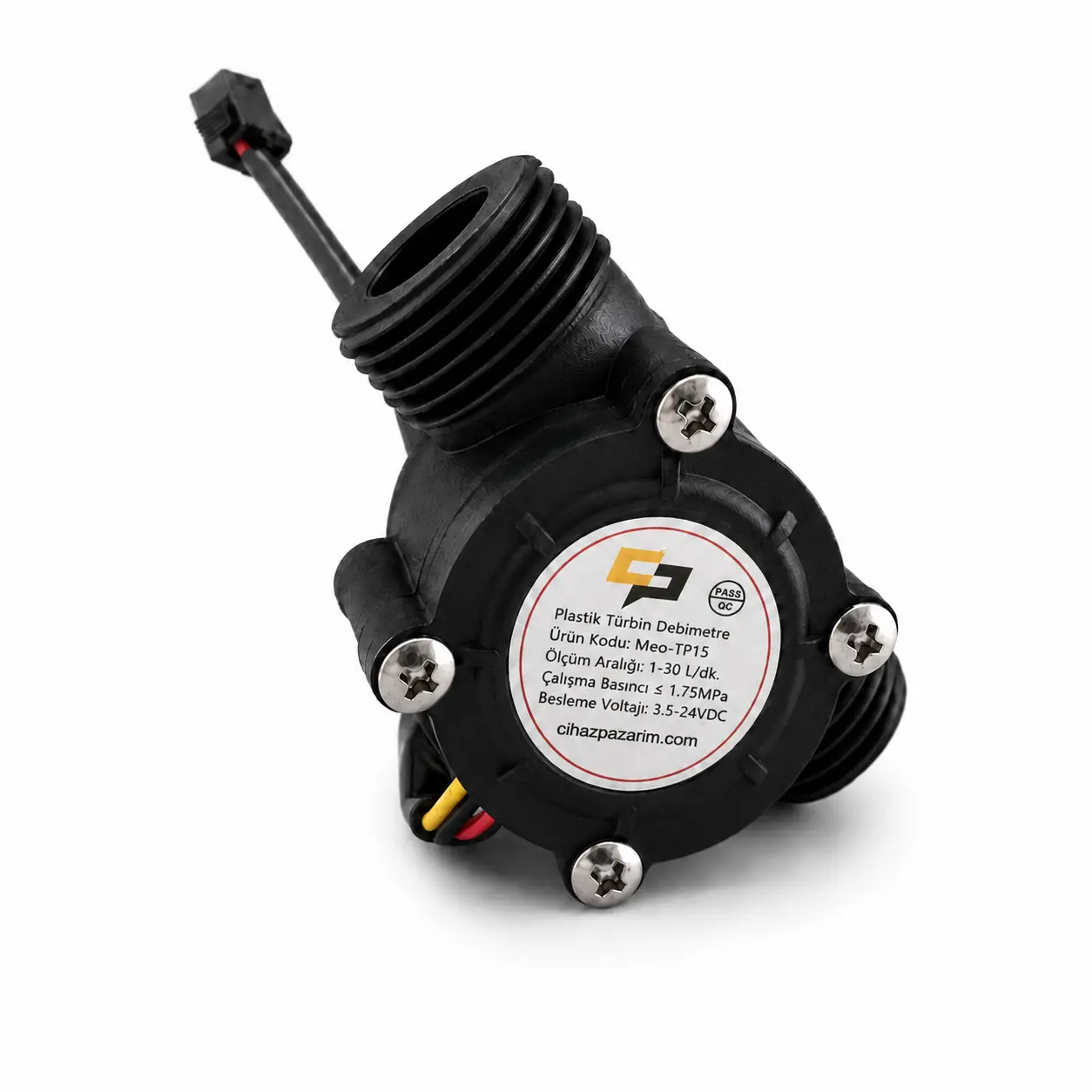 Plastik Türbin Debimetre DN15 Plastik Türbin Debimetre-G1/2"-1-30Lt/Dk Su Akış Sensörü - Görsel 1